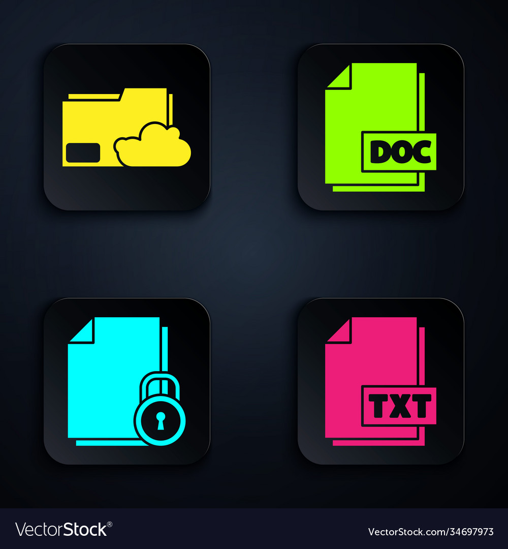 Set txt file document cloud storage text vector image Set txt file document cloud storage text