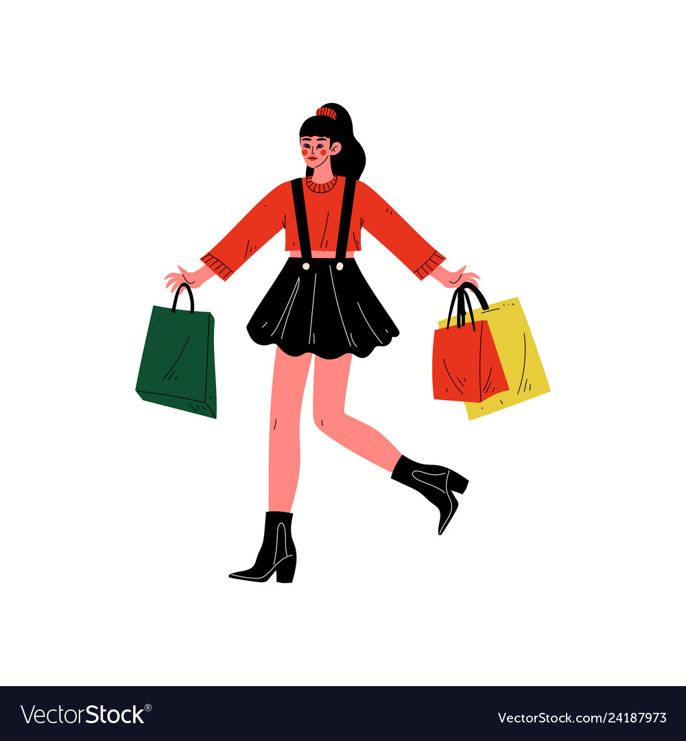 Young Woman with Shopping Bags