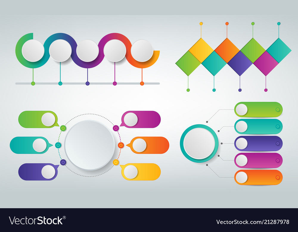 3d infographics templates set business