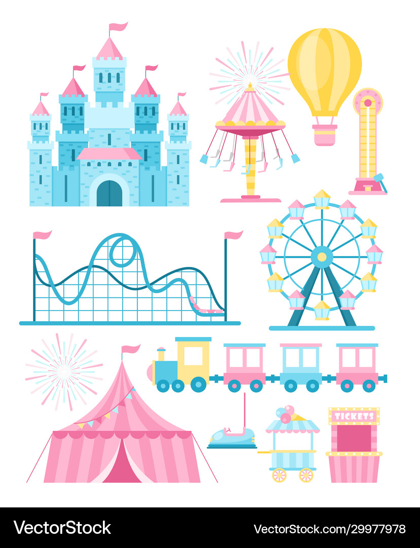 Amusement Park Elements Royalty Free Vector Image