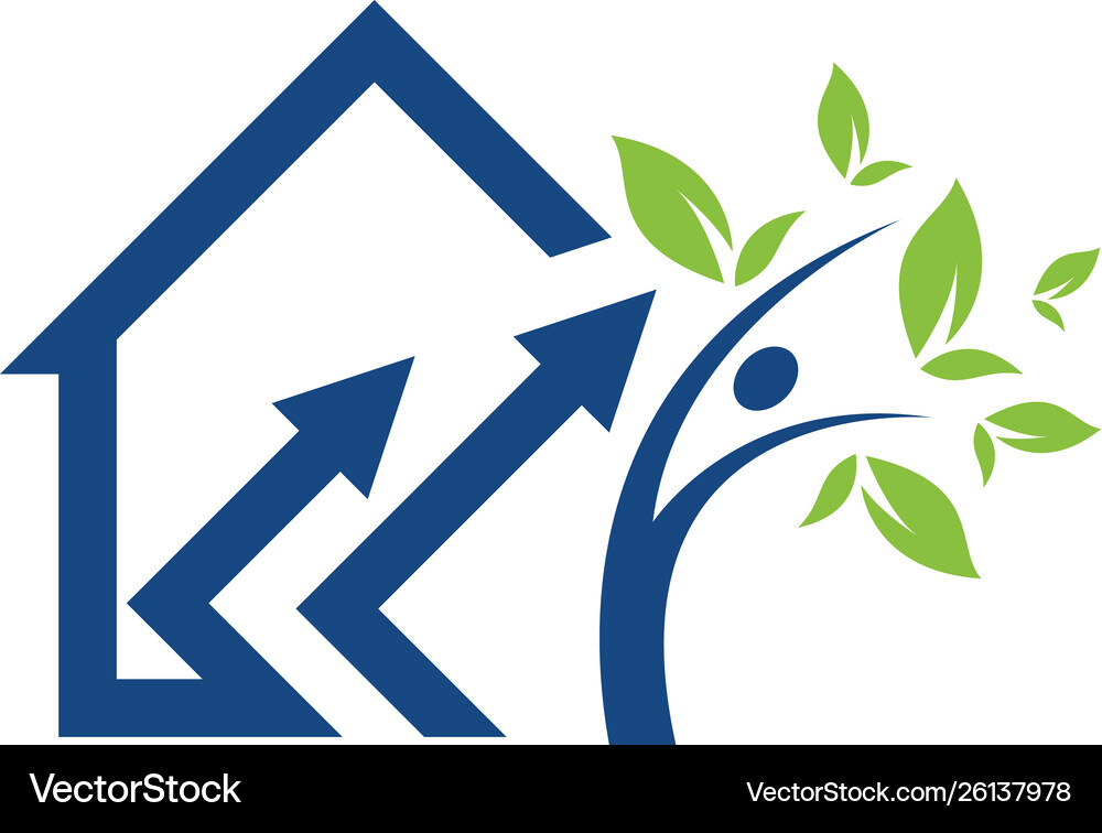 Building leaf logo template Royalty Free Vector Image