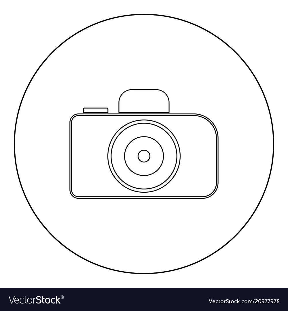 Camera icon black color in circle