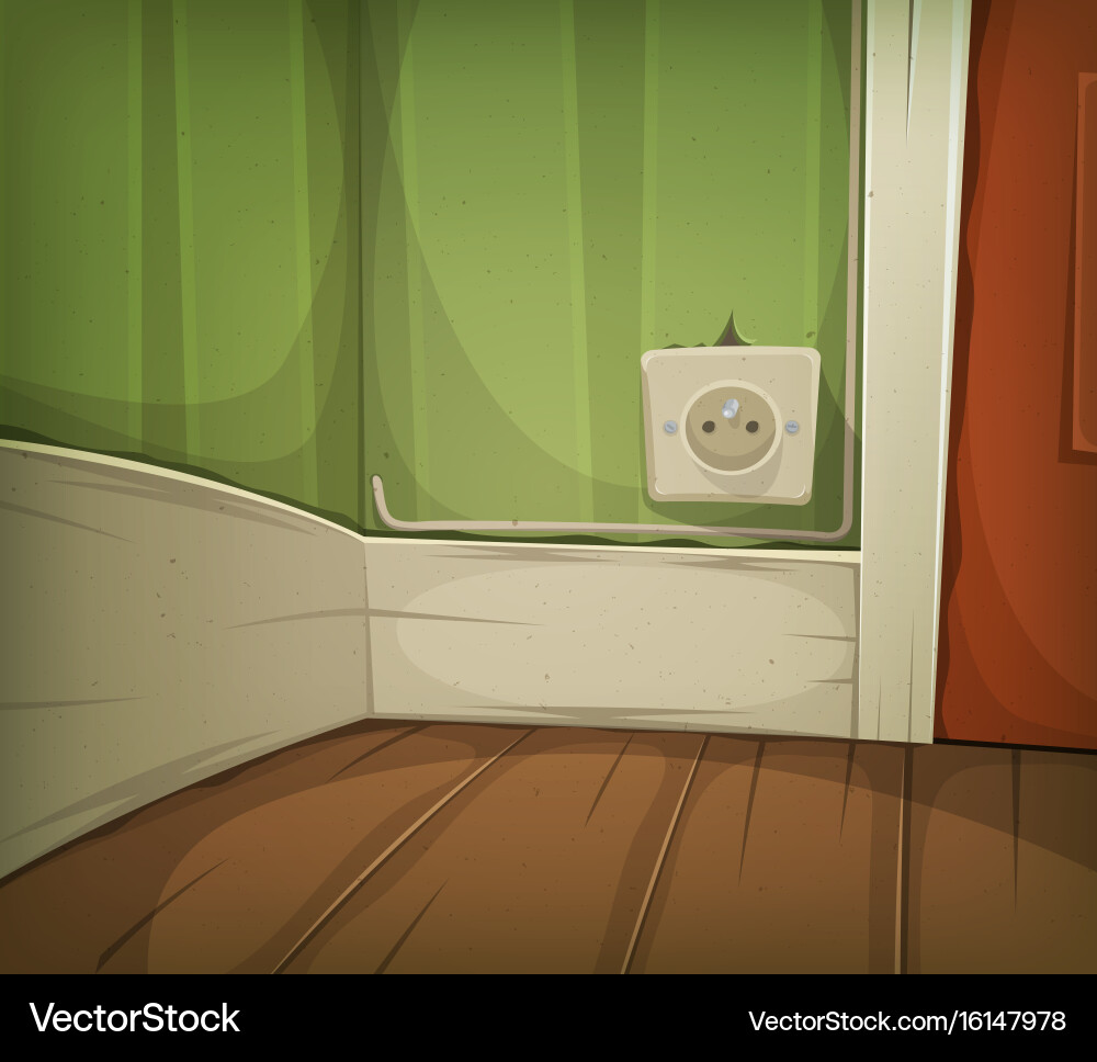 Cartoon corner room closeup Royalty Free Vector Image