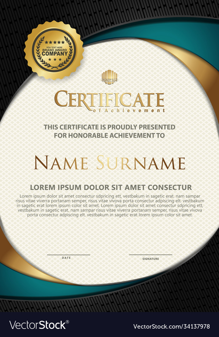 Certificate template with textured background