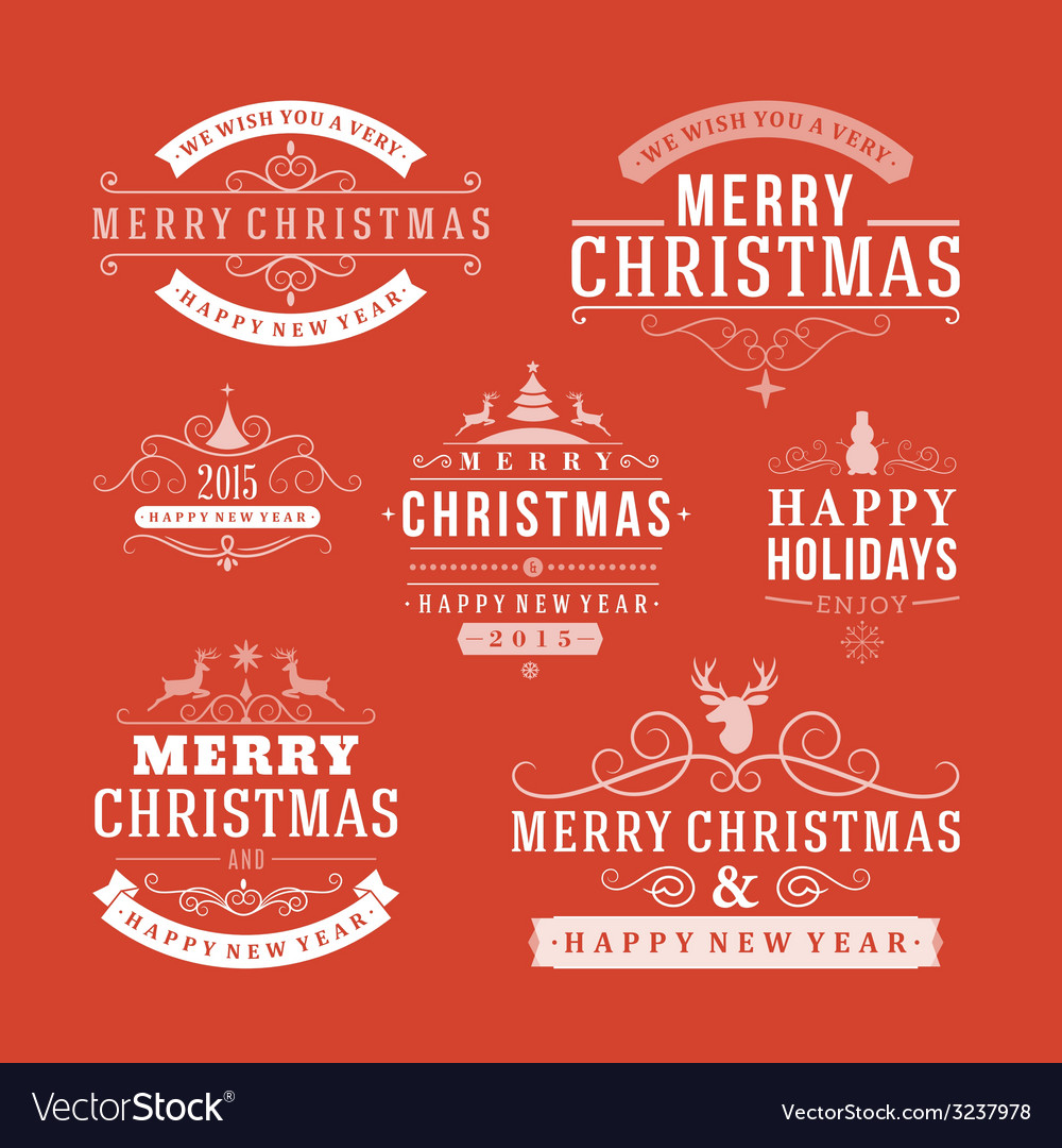Christmas Holiday Icons & Labels Set