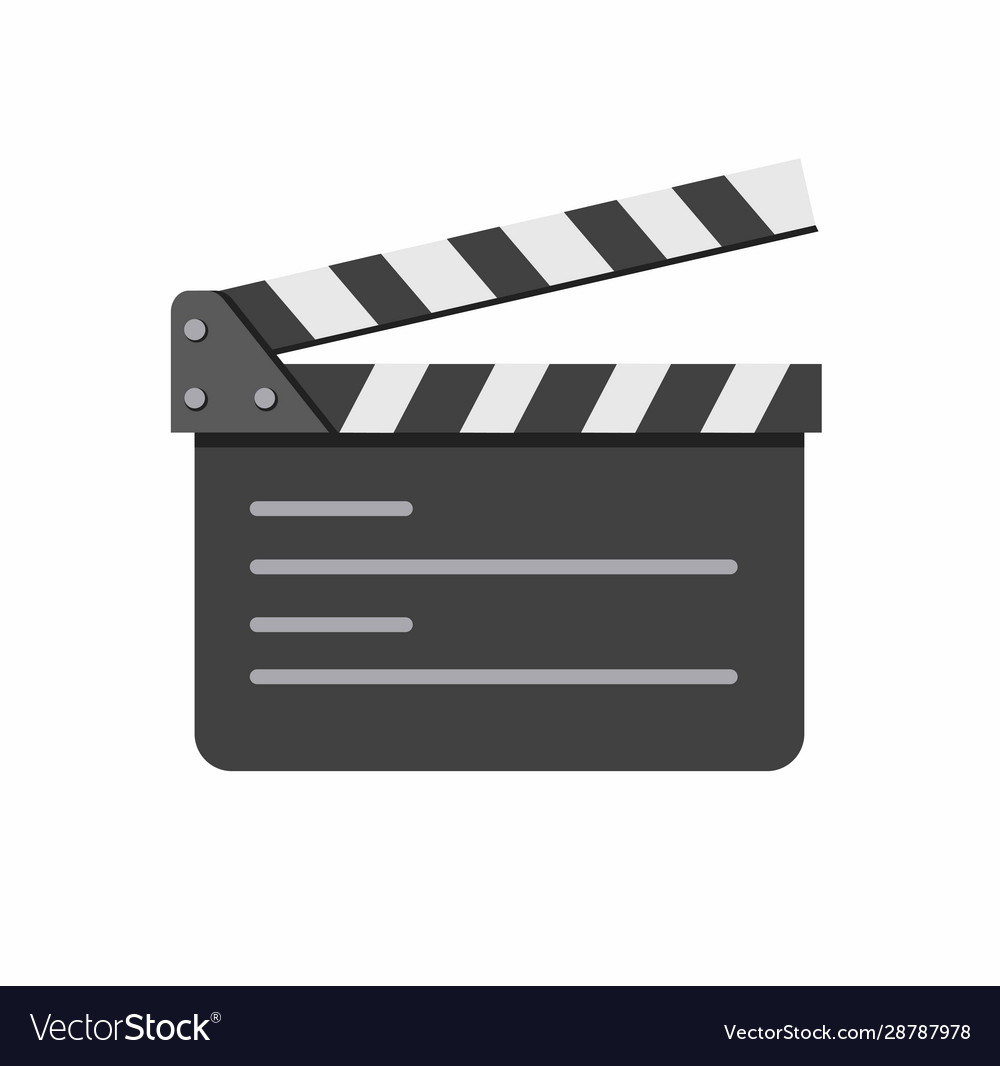 Cinema production black clapper board flat style