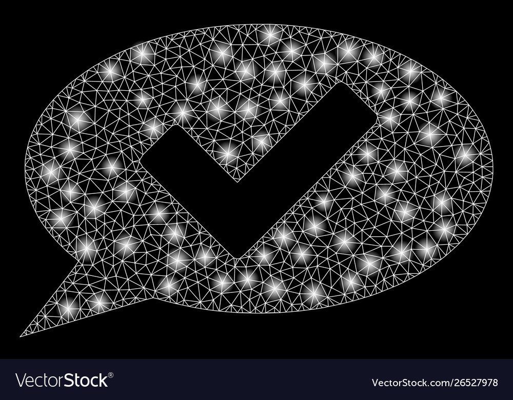 Flare mesh network ok message with spots Vector Image Flare mesh network ok message with spots