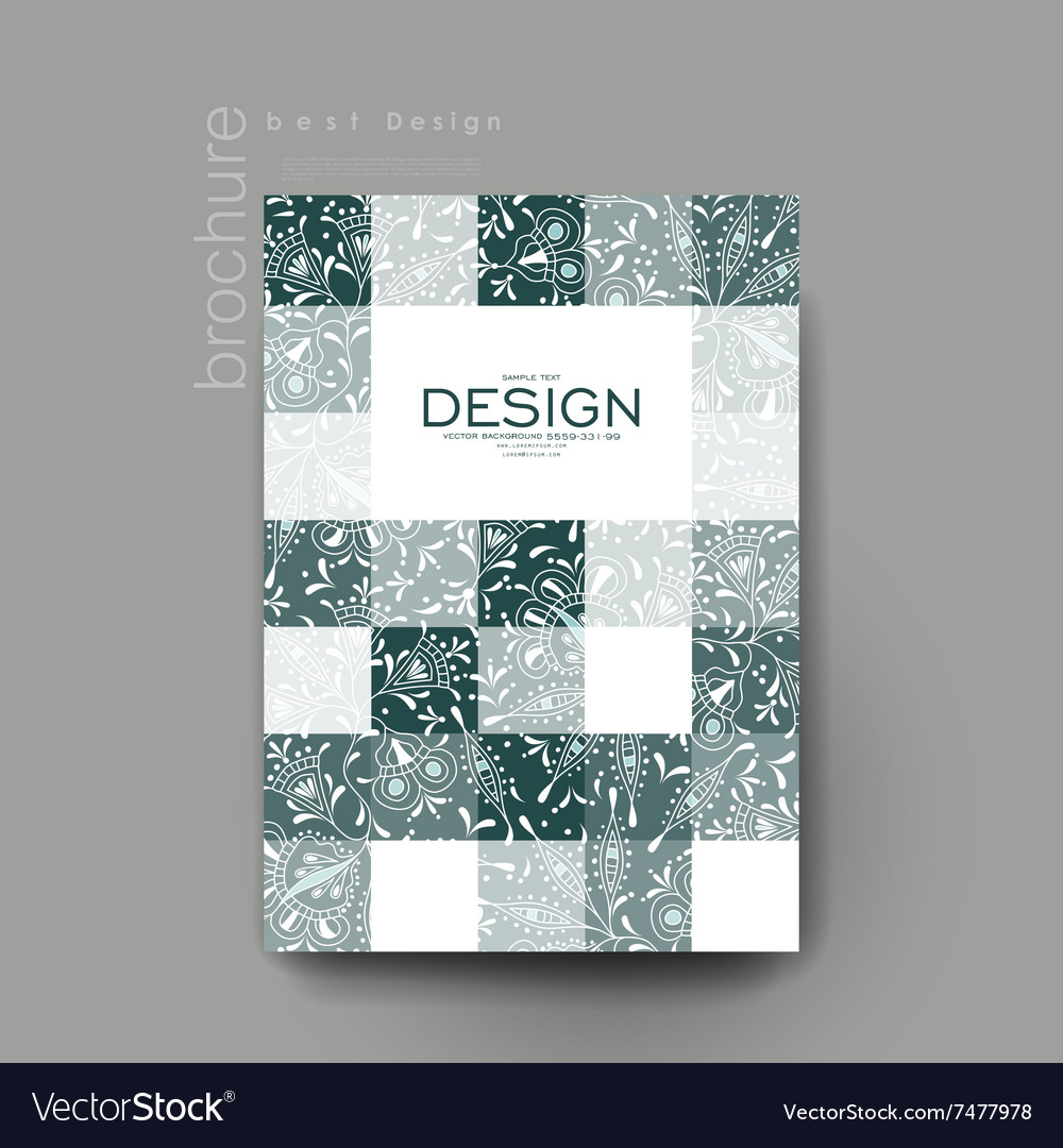 Floral ornament brochure template flyer