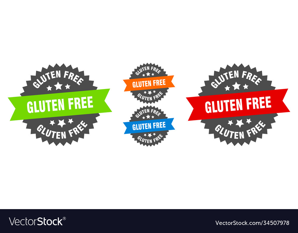 Gluten free sign round ribbon label set seal