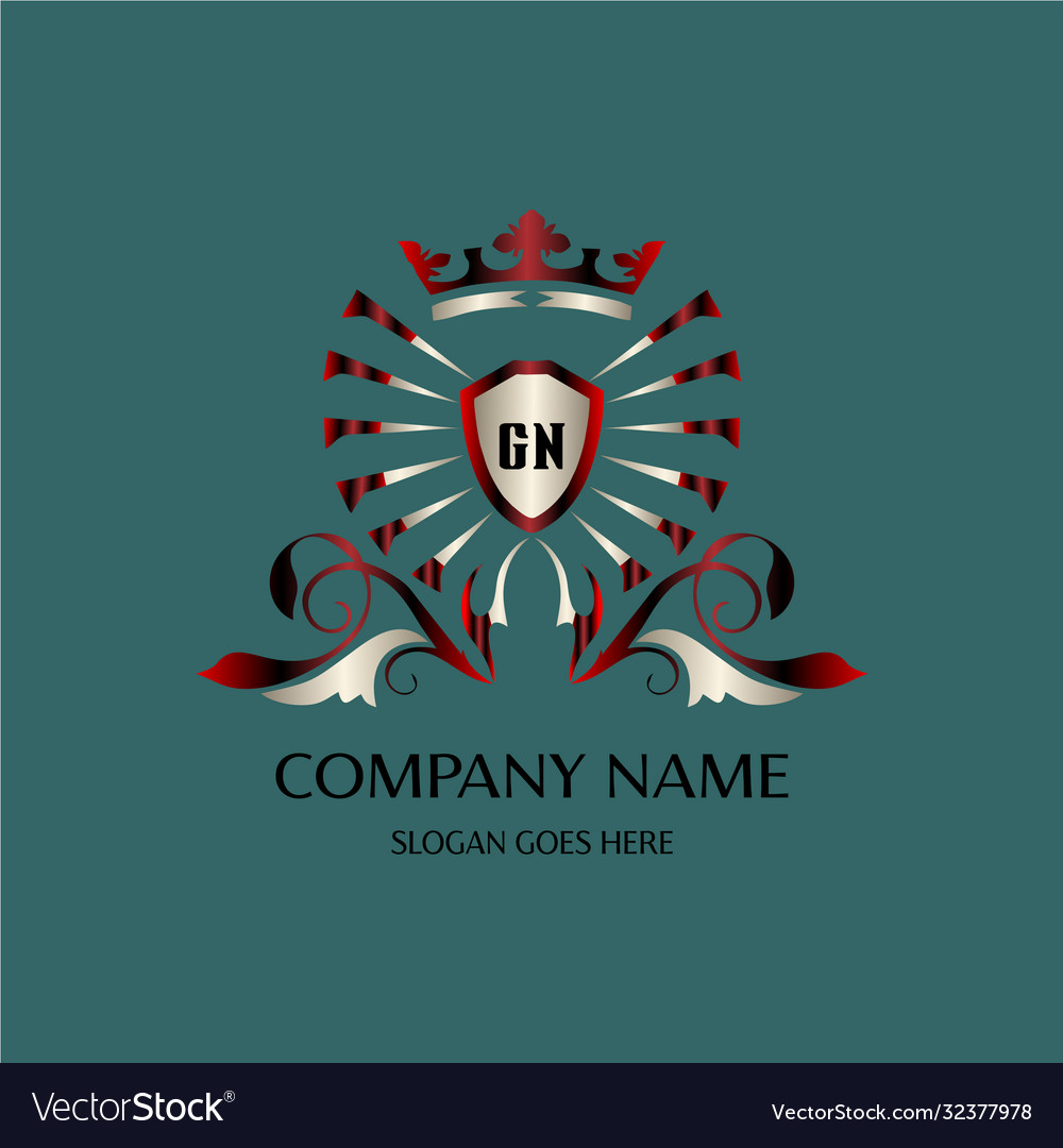 Gn initial logo with colorful circle template vector image Gn initial logo with colorful circle template