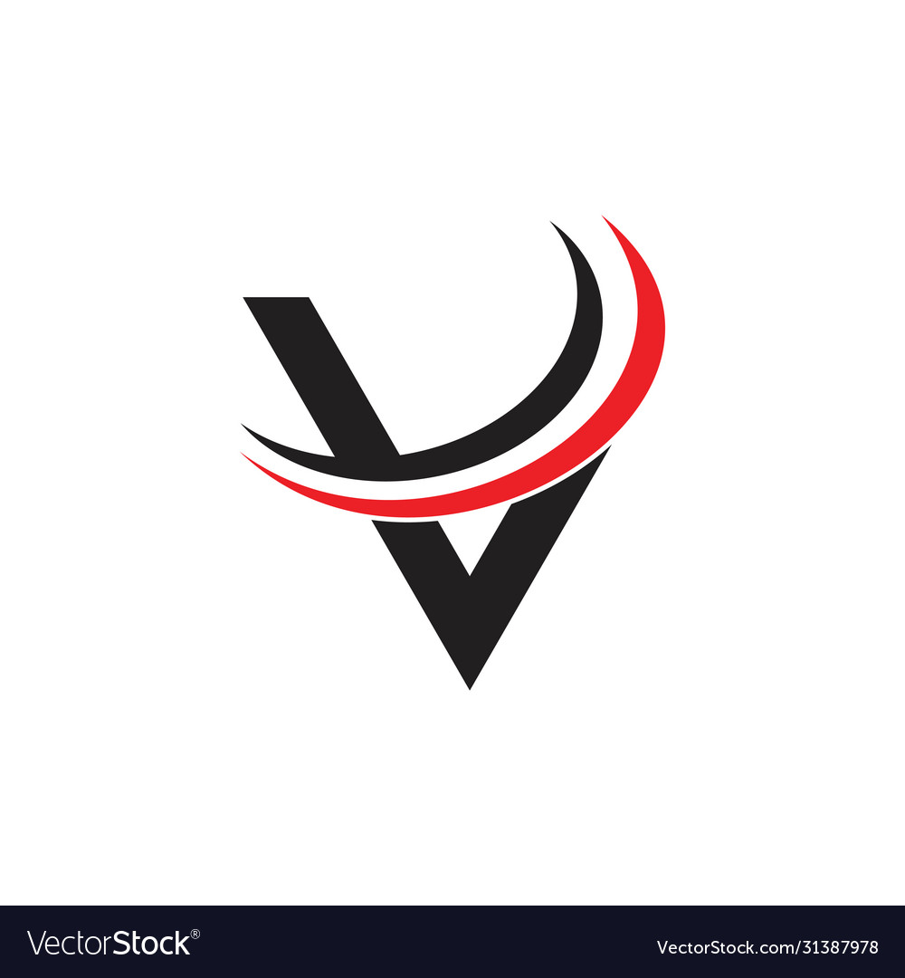 Letter v arrow swoosh logo