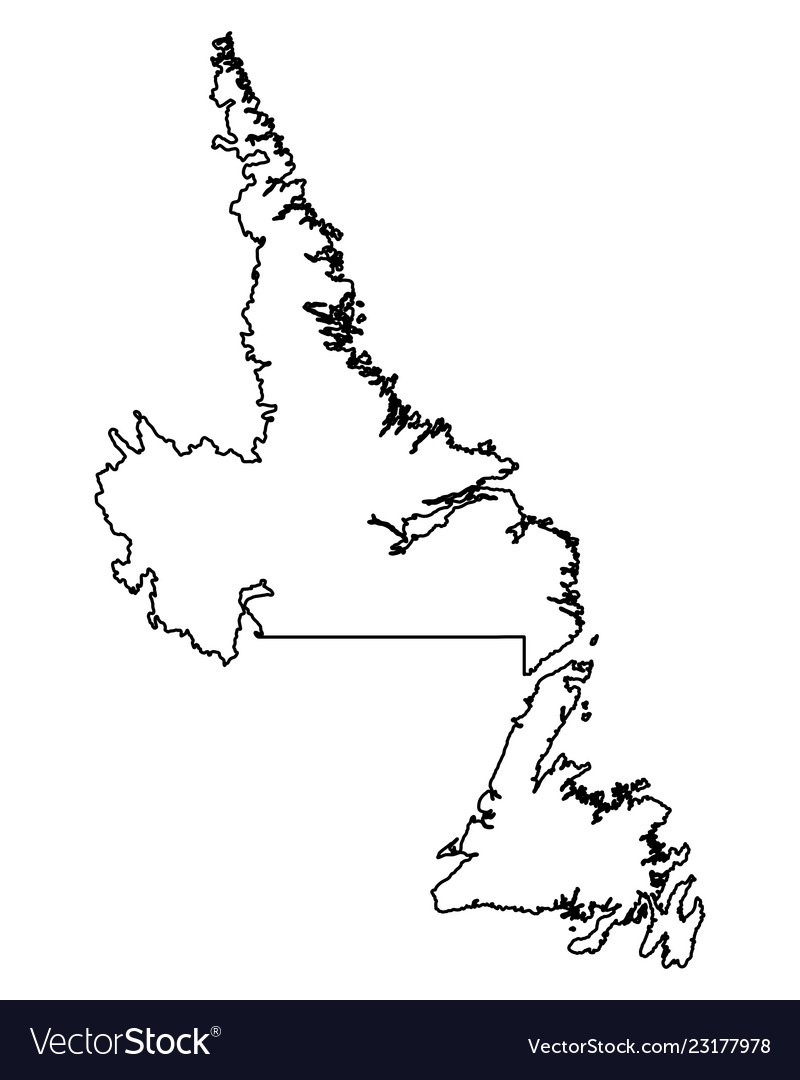 Map Of Nfld And Labrador Map Of Newfoundland And Labrador Royalty Free Vector Image