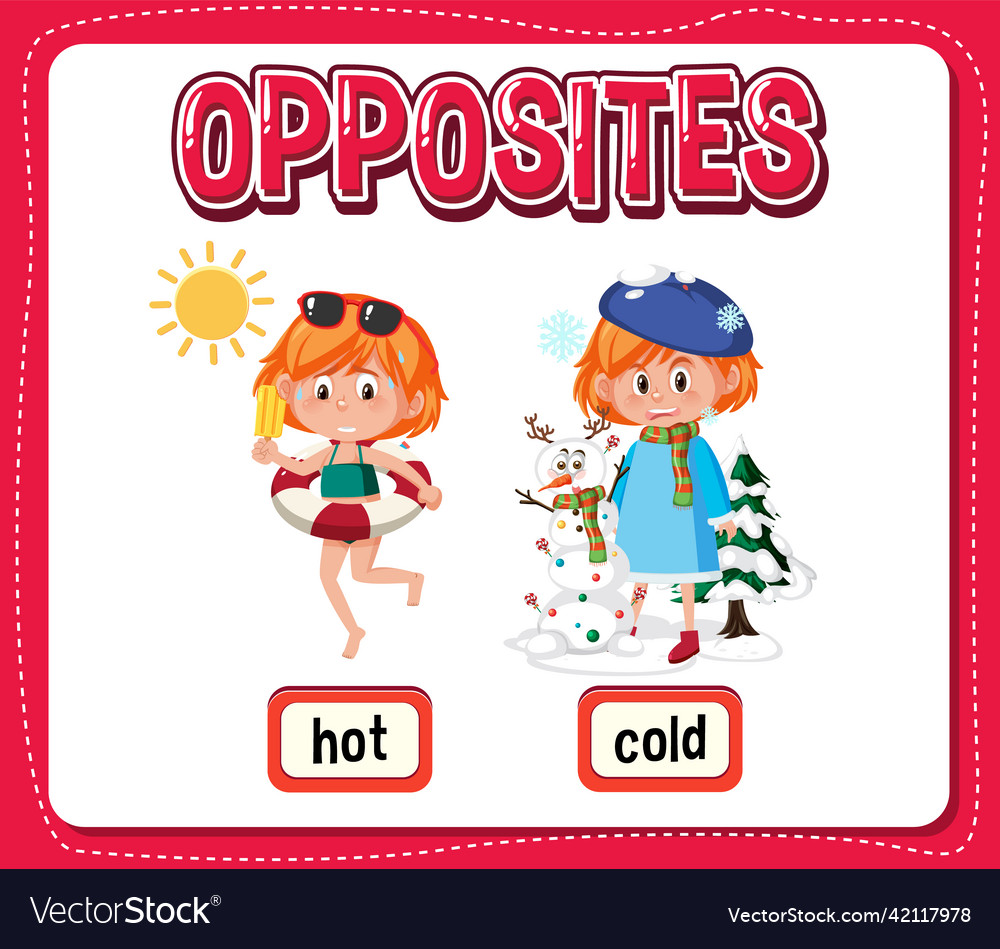 Opposite Words Hot And Cold Royalty Free Vector Image | Hot Sex Picture