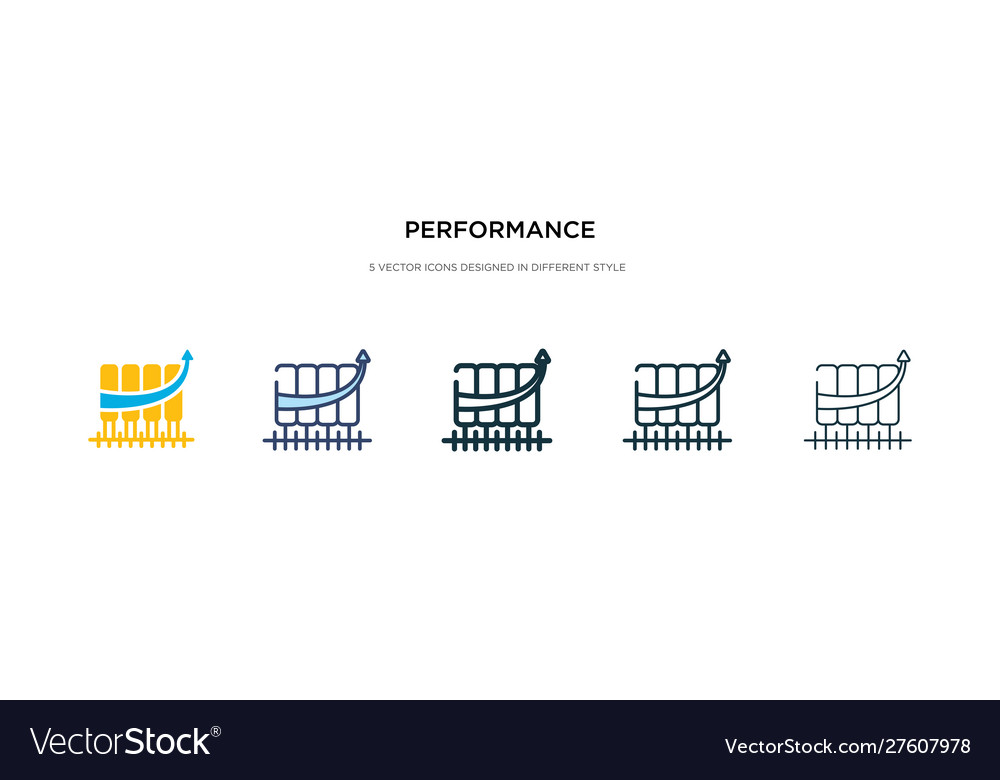 Performance icon in different style two colored