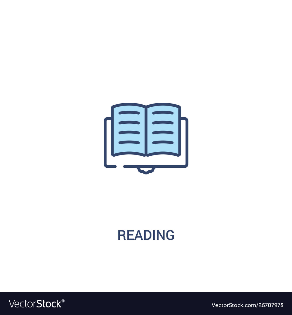 Reading concept 2 colored icon simple line