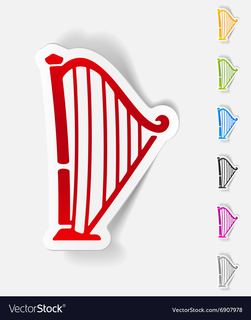 Realistic design element harp