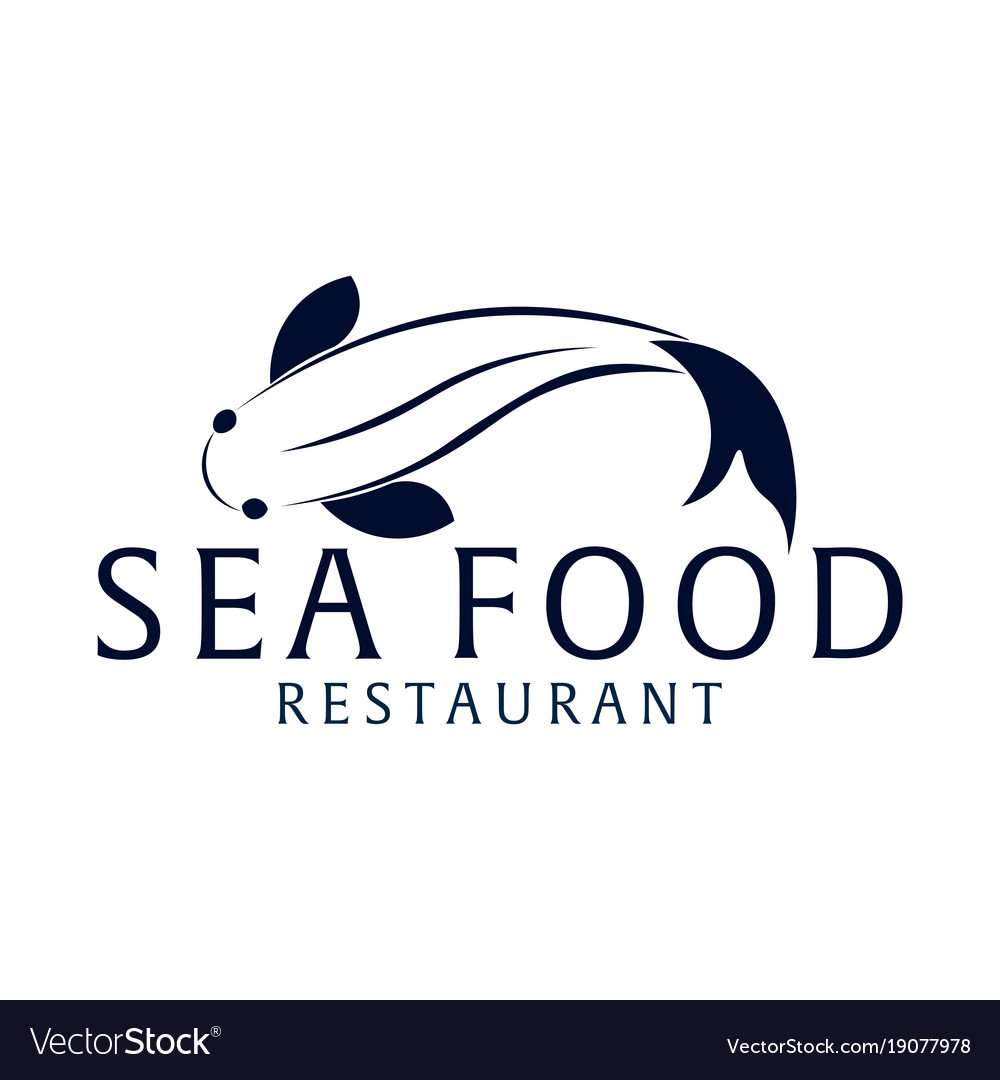 Sea food restaurant and fish logo Royalty Free Vector Image