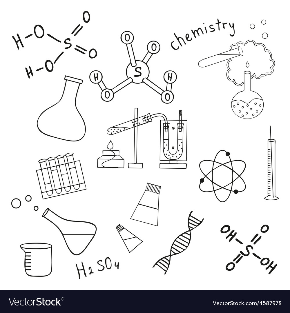 Sketch of science doddle elements Royalty Free Vector Image