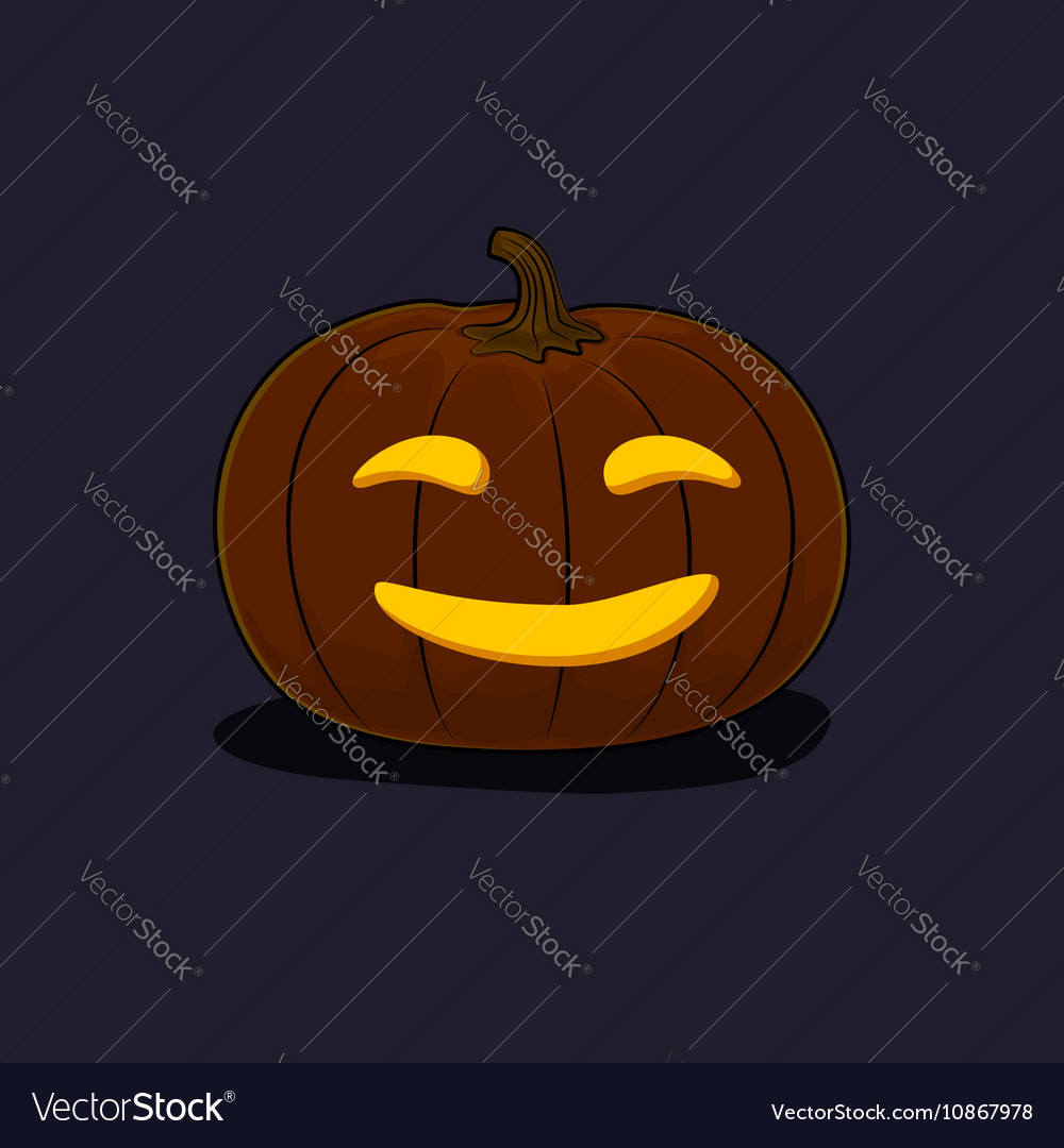 Smiling Jack-o'-Lantern on Dark Background