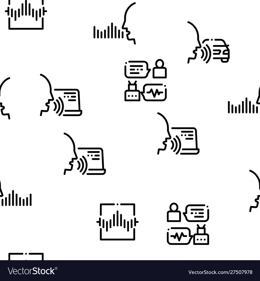 Voice control seamless pattern vector image Voice control seamless pattern