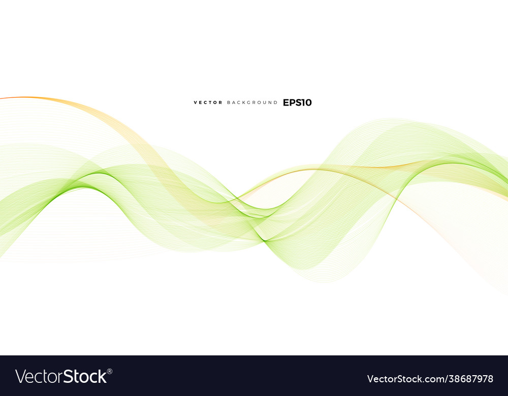 Wave element with abstract green lines