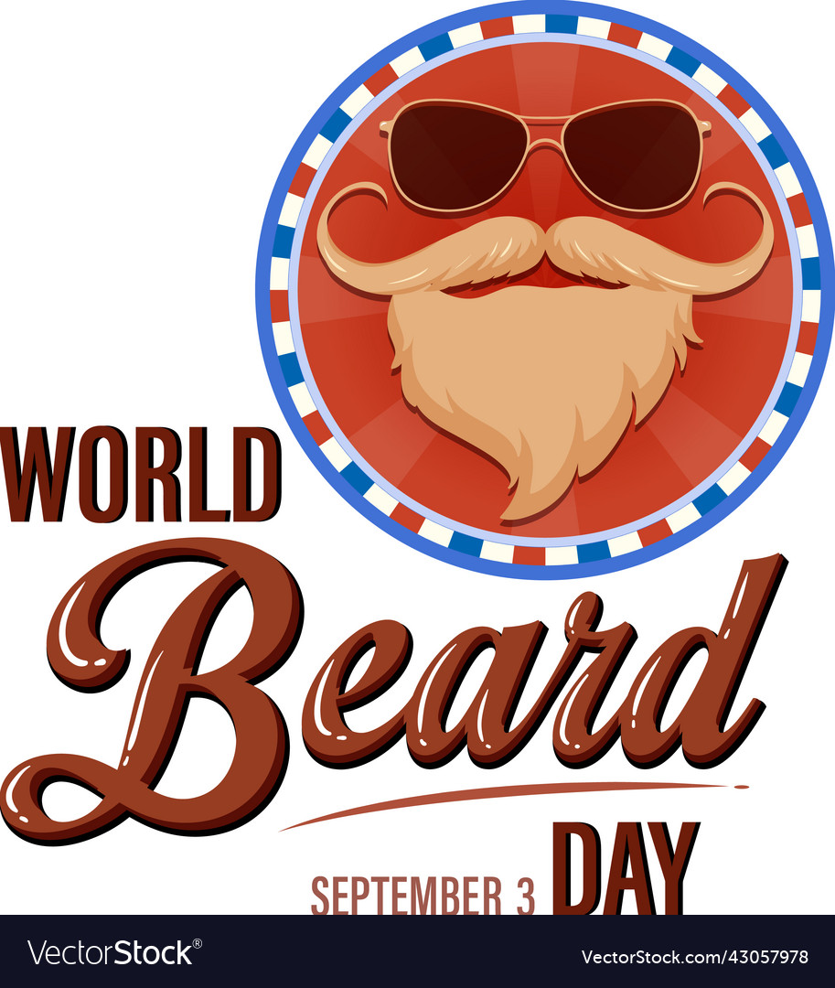 World beard day banner design Royalty Free Vector Image