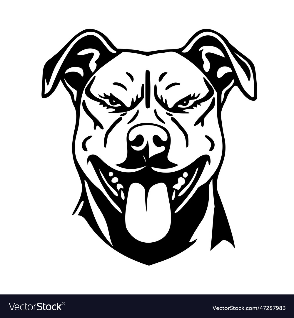 American terrier dog head design image Royalty Free Vector