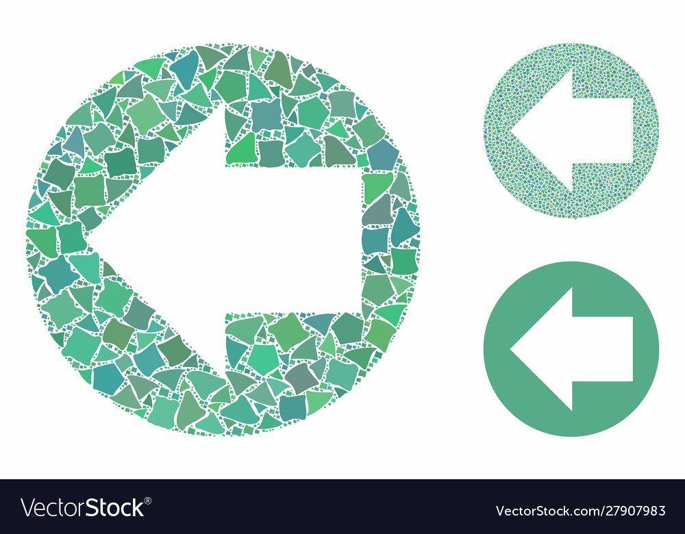 Back direction mosaic icon bumpy parts