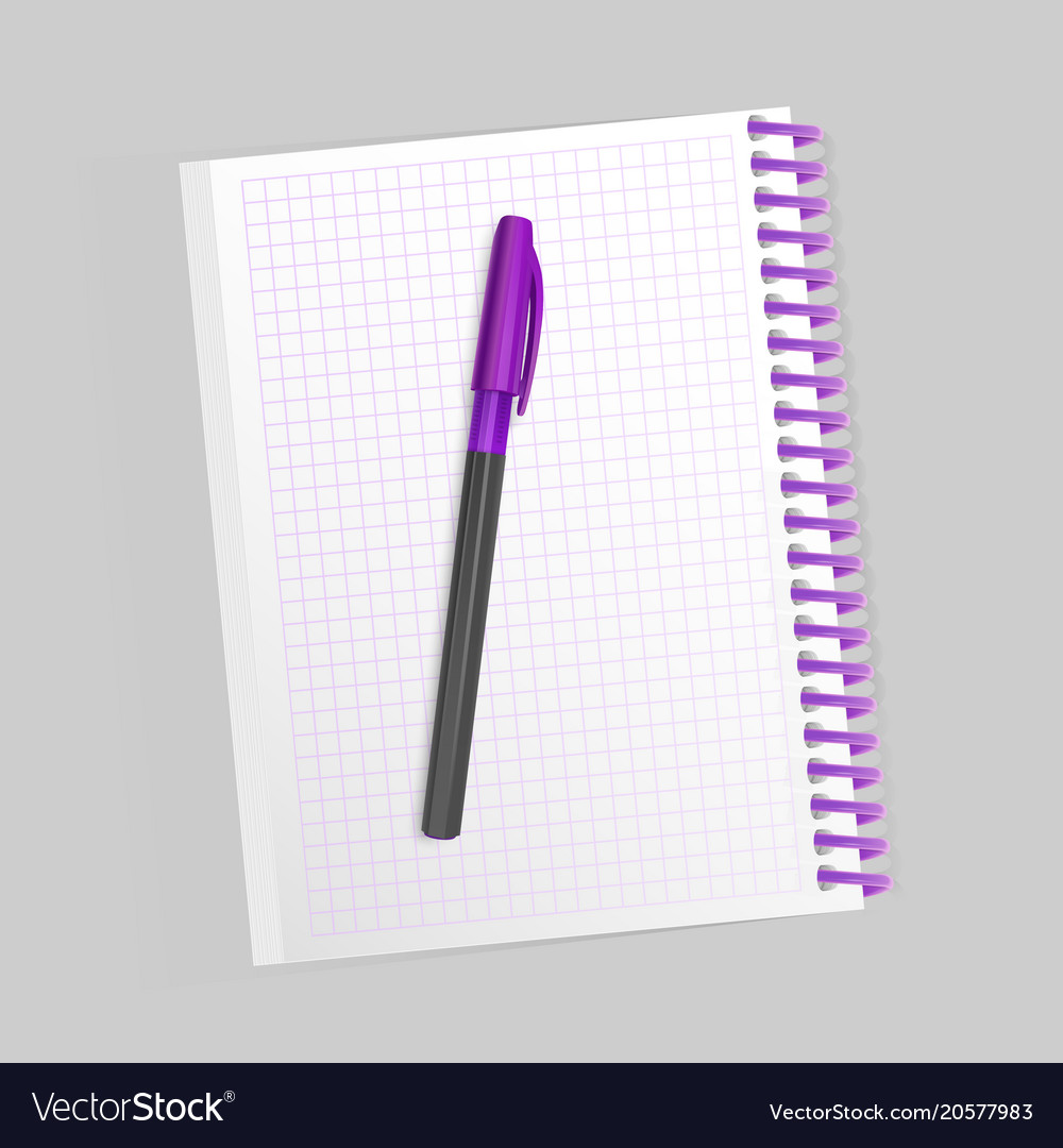 Blank realistic spiral notepad notebook