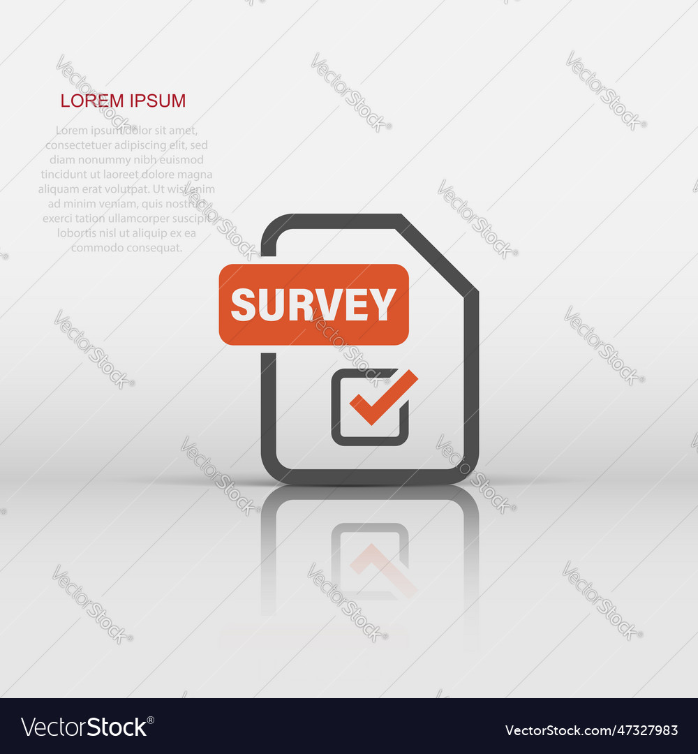 Checklist document sign icon in flat style survey Vector Image