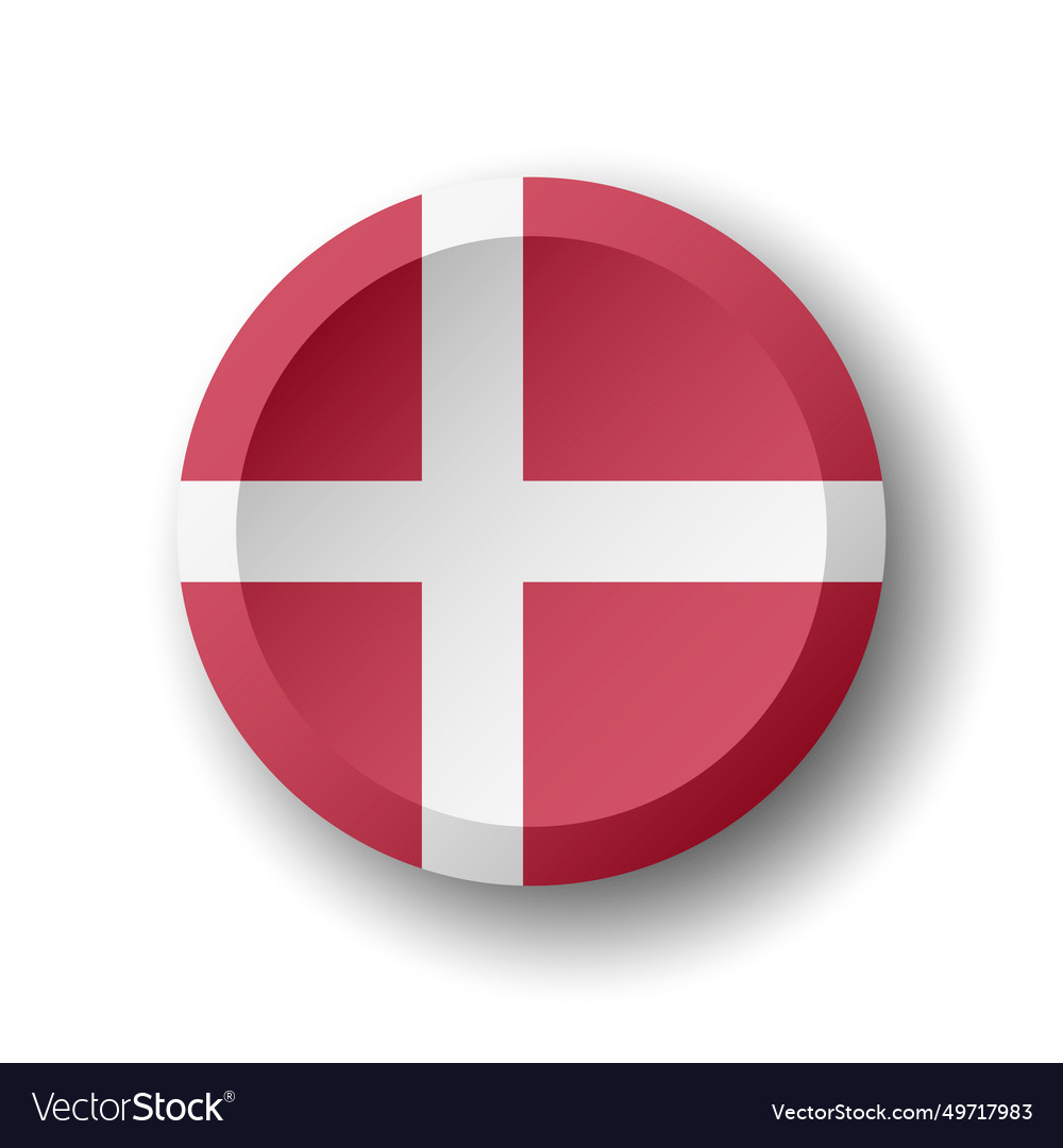 Circle button flag of denmark