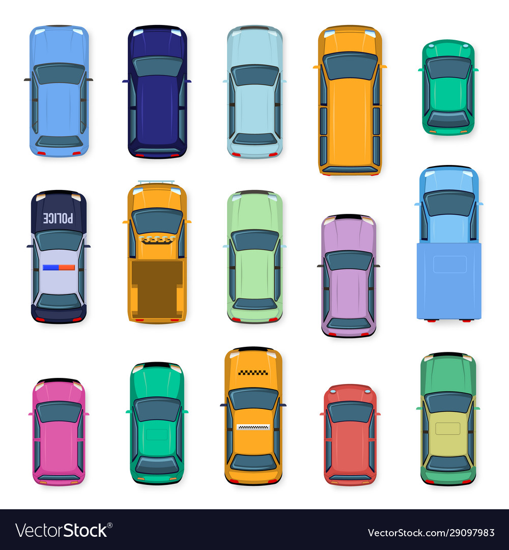 City car top view traffic cars roof street Vector Image