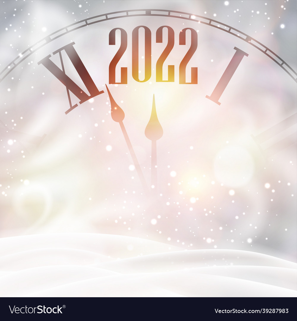 Clock hands showing 2022 year