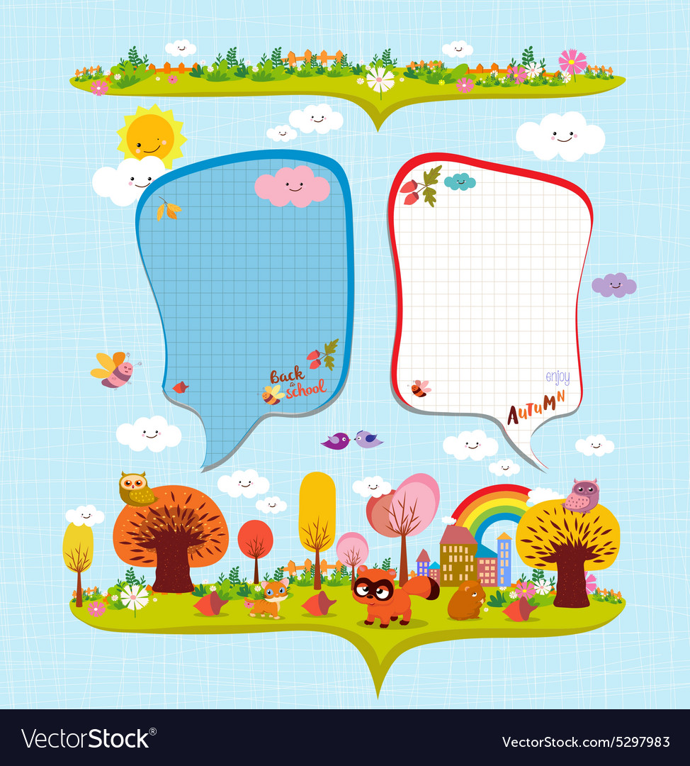 Hello autumn design elements for notebook bubble
