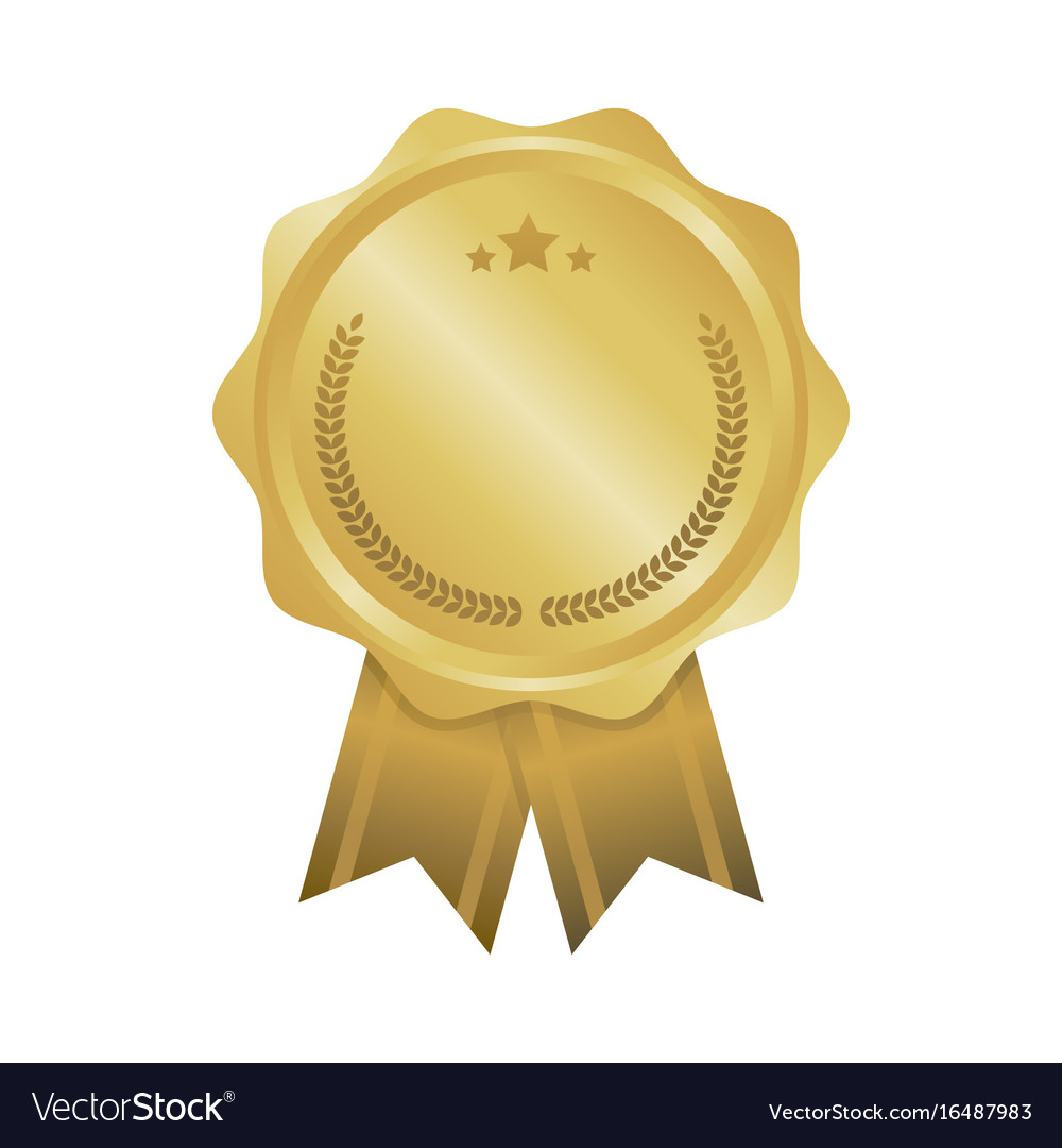 modern-gold-circle-metal-badge-label-and-design-vector-image