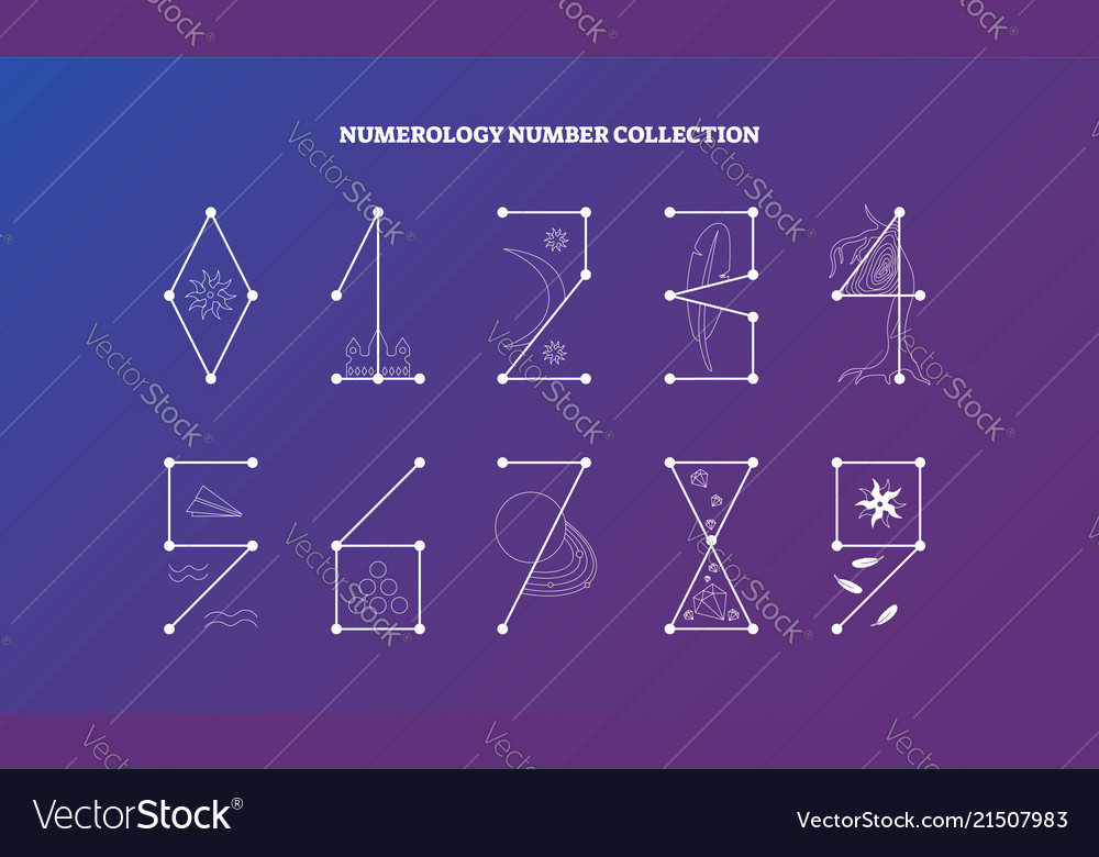 numerology-numbers-with-symbolic-meaning-design-vector-image