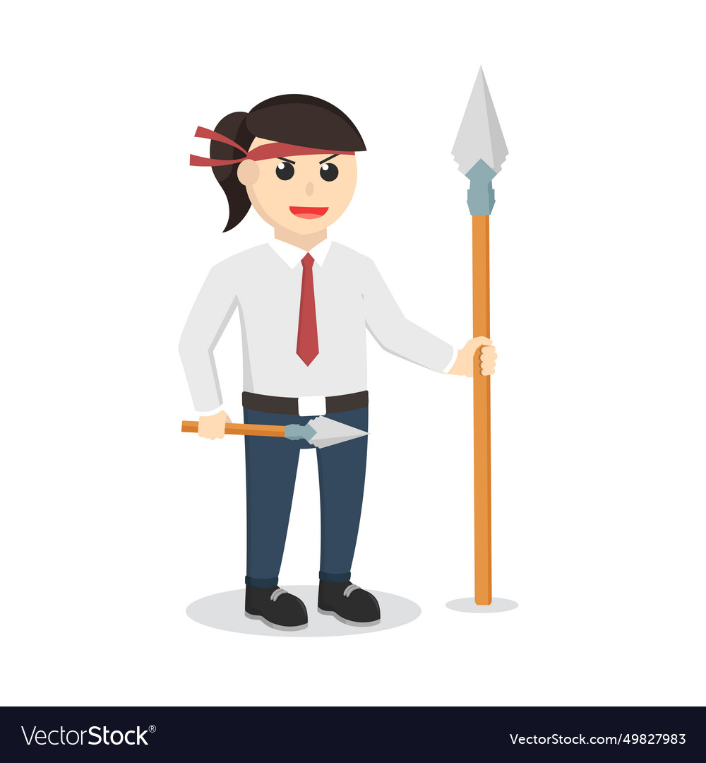 Office warrior woman with spear design character