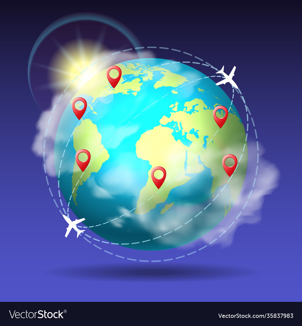 Round world trip vector image Round world trip