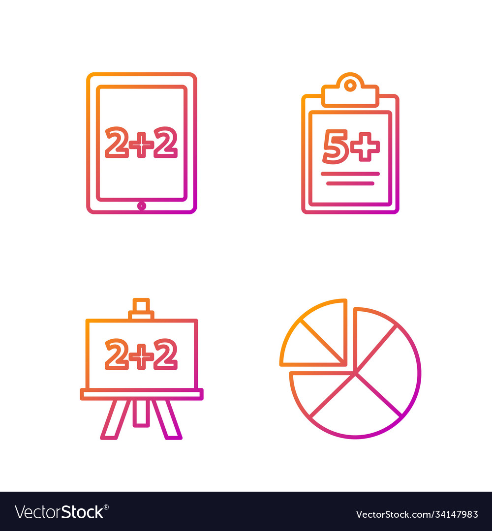 Set line abacus calculator calculation vector image Set line abacus calculator calculation