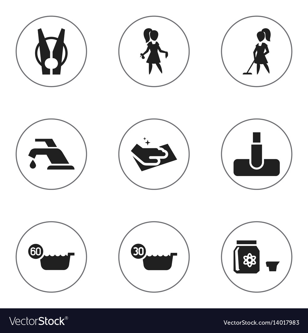 Set of 9 editable cleanup icons includes symbols