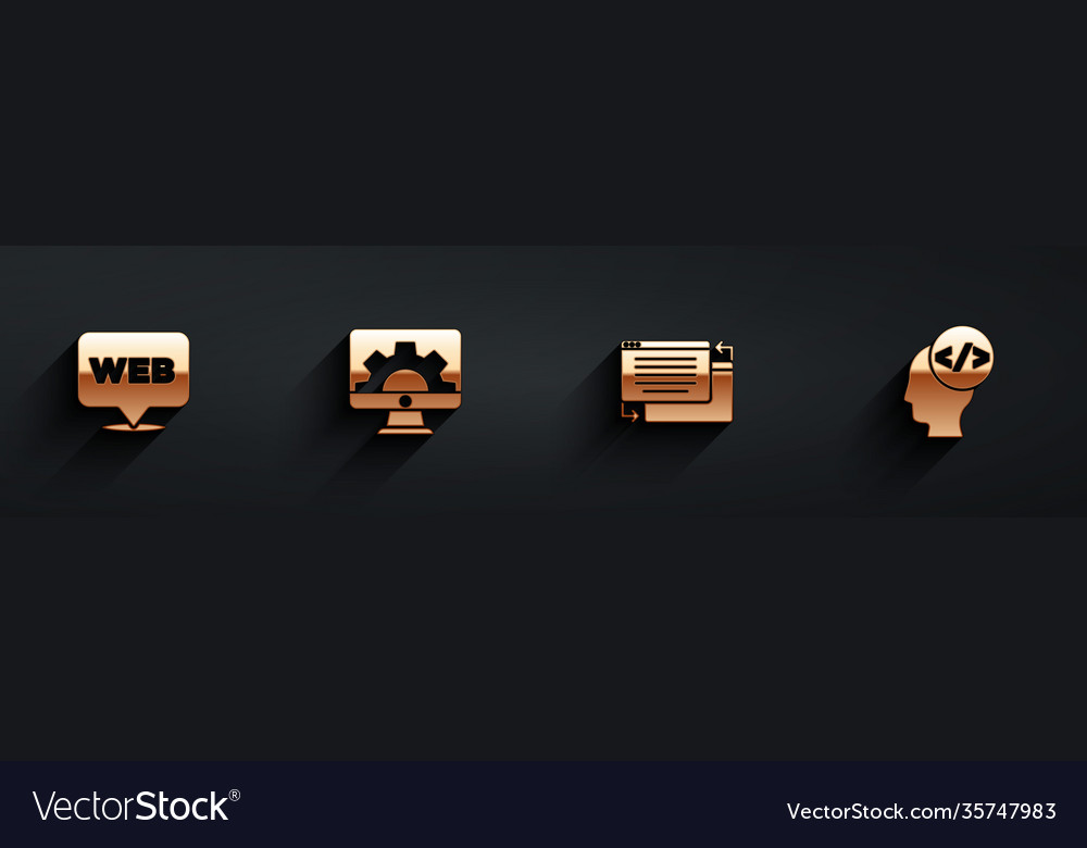 Set web and graphic design development ui or ux vector image Set web and graphic design development ui or ux
