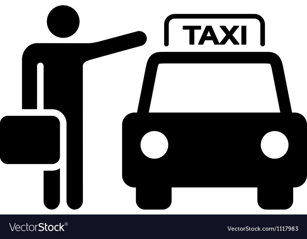 Taxi sign silhouette Royalty Free Vector Image