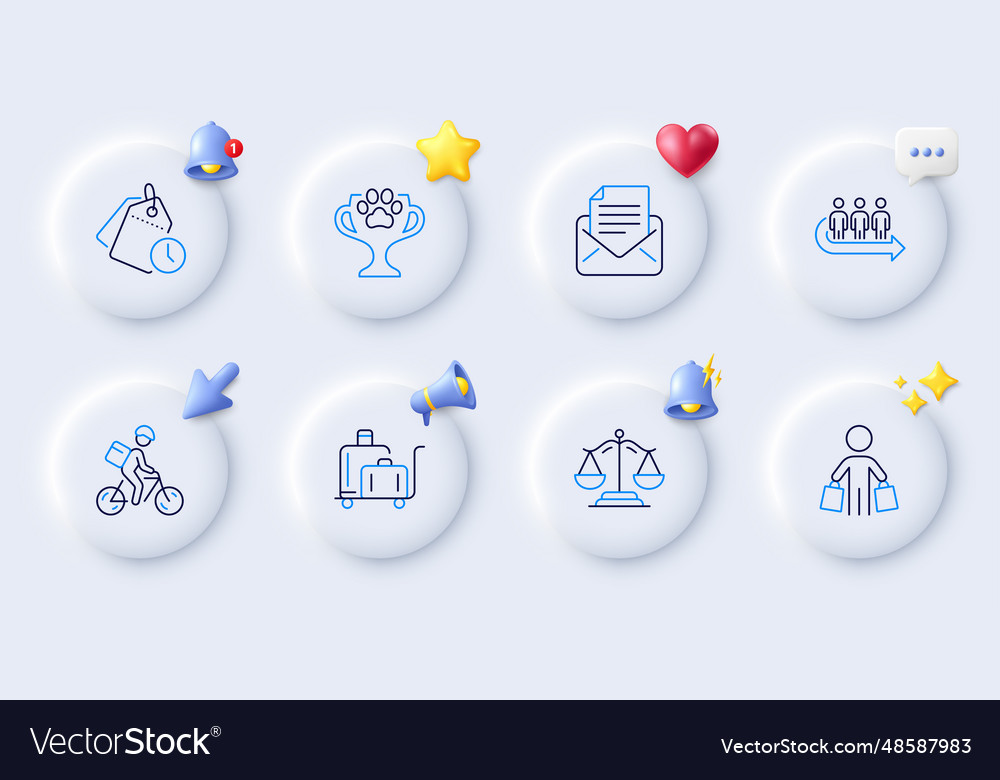 Time management queue and mail correspondence vector image Time management queue and mail correspondence