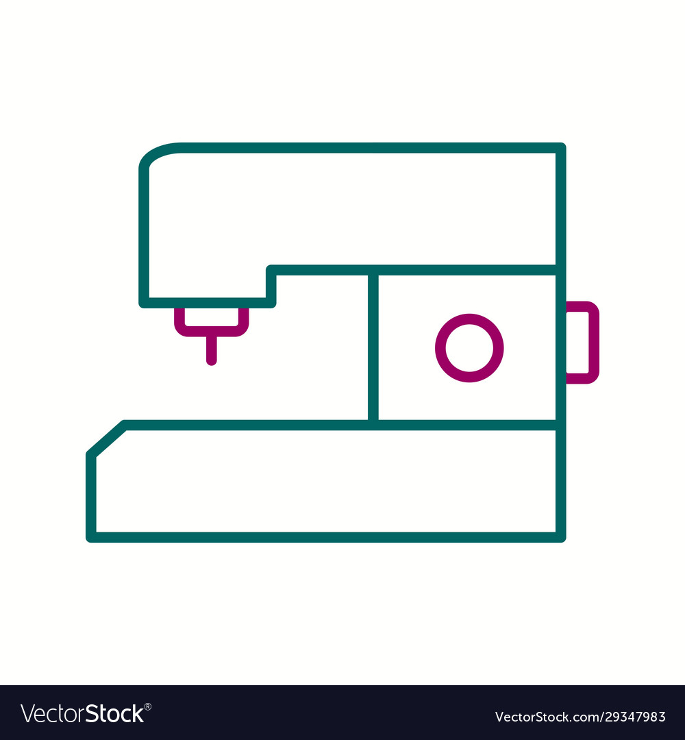 Unique sewing machine line icon