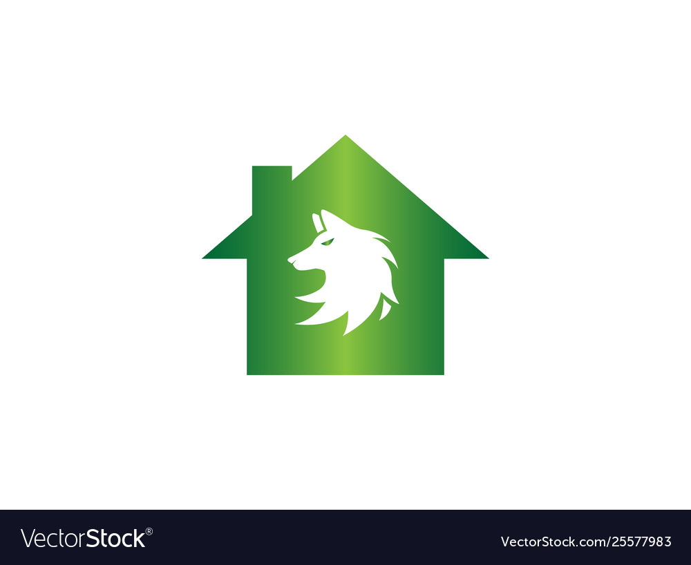 Wolf Kopf Logo Fuchs Gesicht Design in einer Heimform