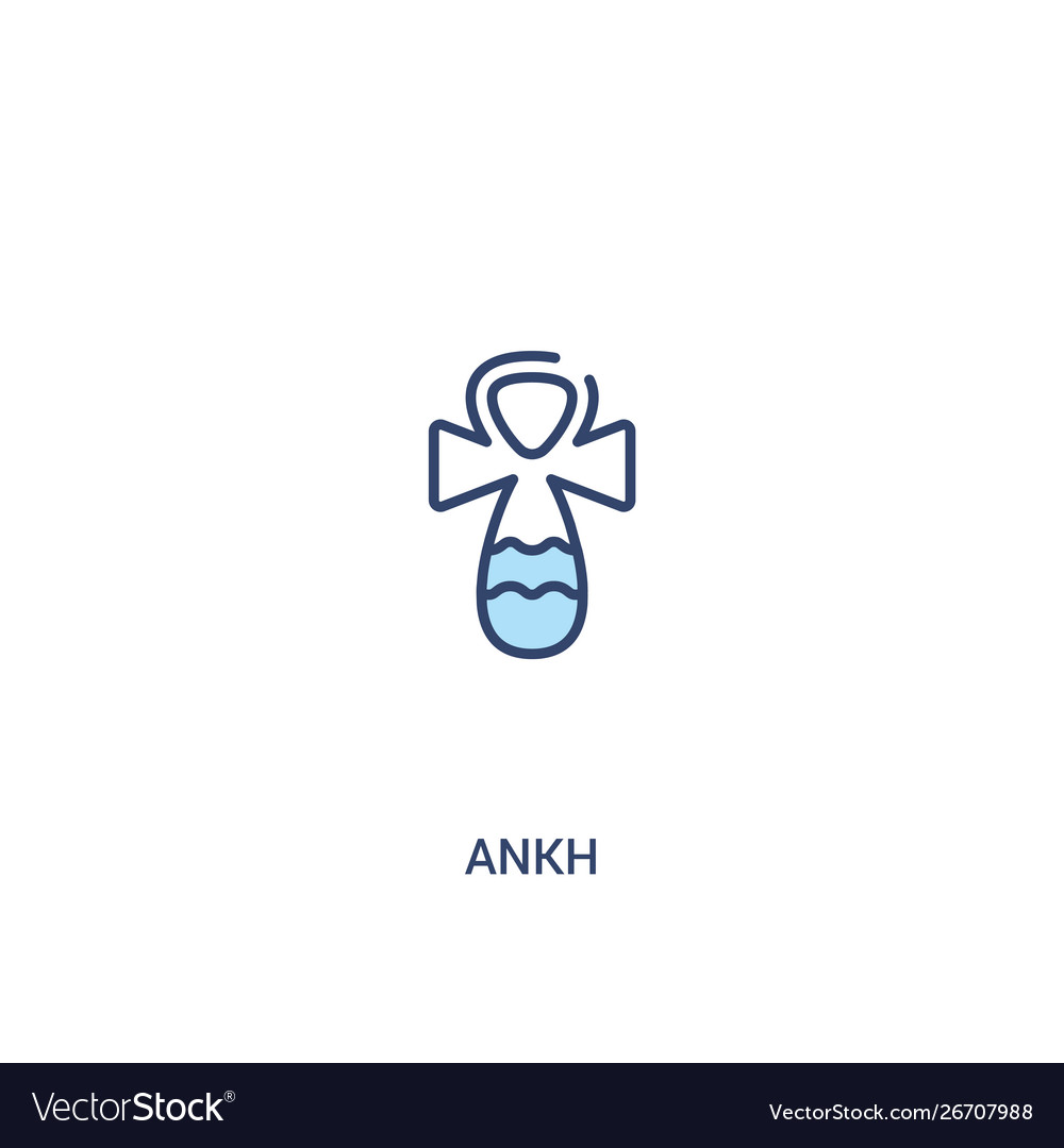 Ankh concept 2 colored icon simple line element vector image Ankh concept 2 colored icon simple line element