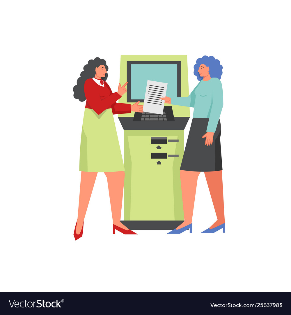 Atm Banking Concept Flat Isolated Royalty Free Vector Image