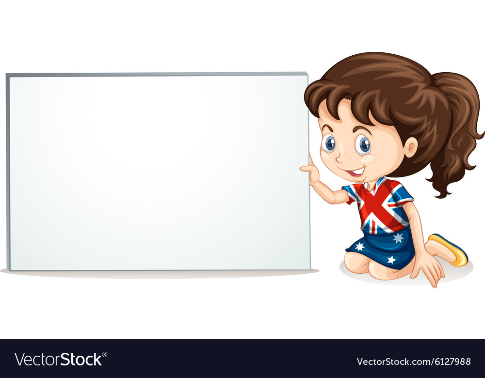 British girl and whiteboard