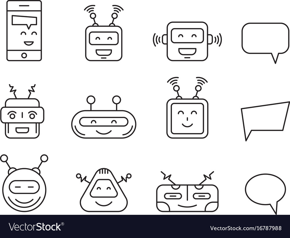 Chatbot Icon Set - Communication