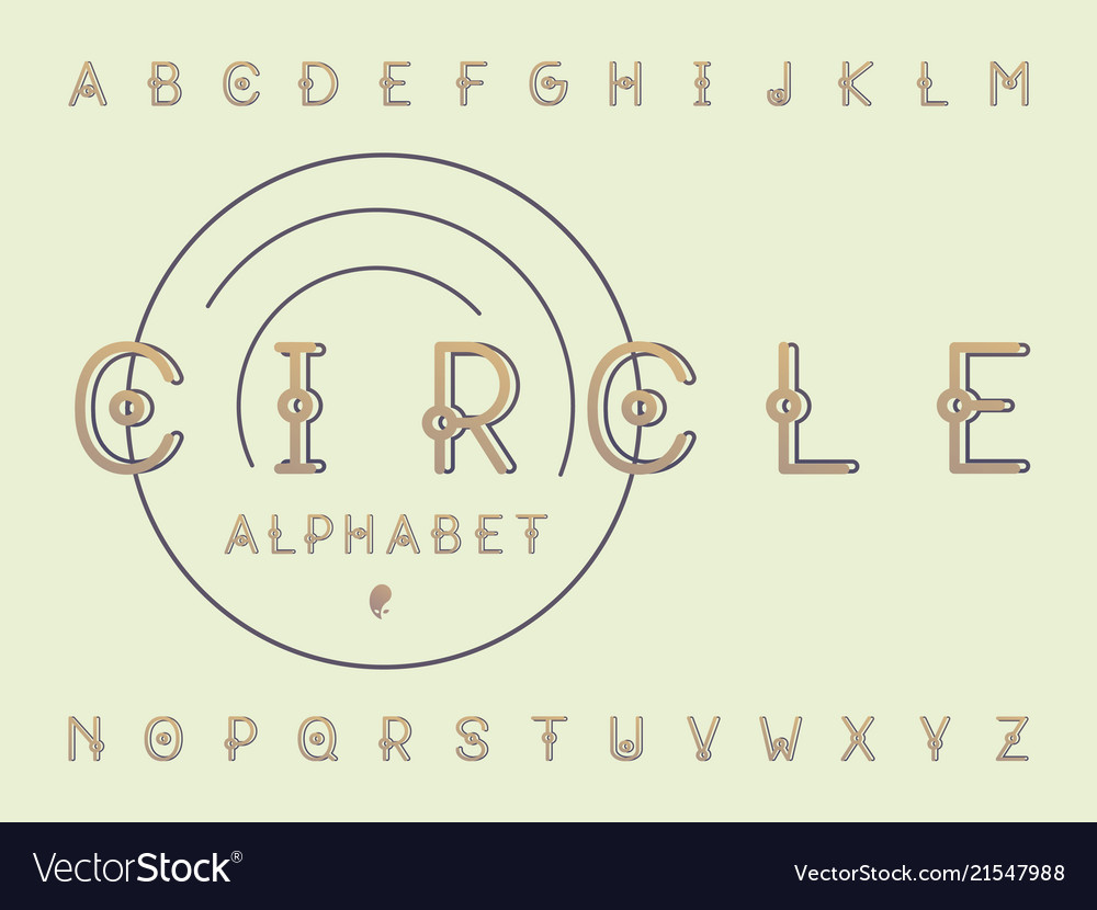 Circles regular font alphabet